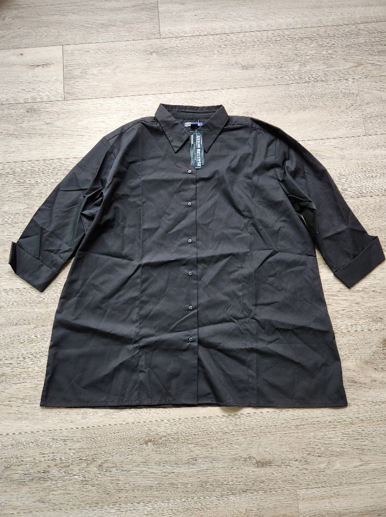 Blue Generation Black Button Down Shirt Womens 2xl Work Uniform Classic